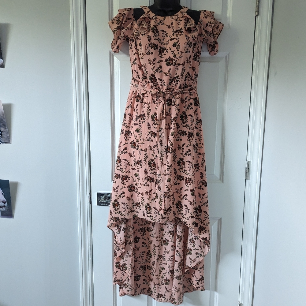 Summer Off shoulder Hi-Lo Floral maxi dress